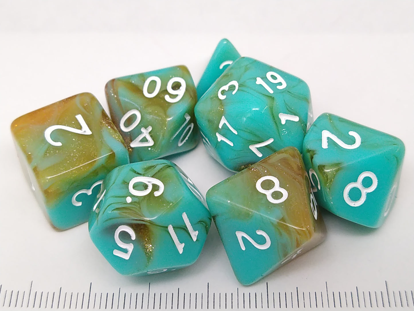 Transmuted Turquoise polydice set