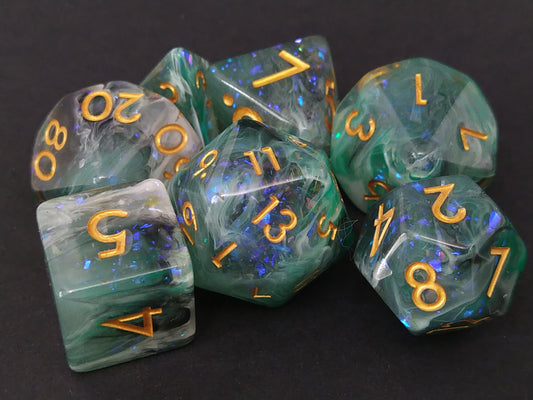 Imperial Aventurine polydice set