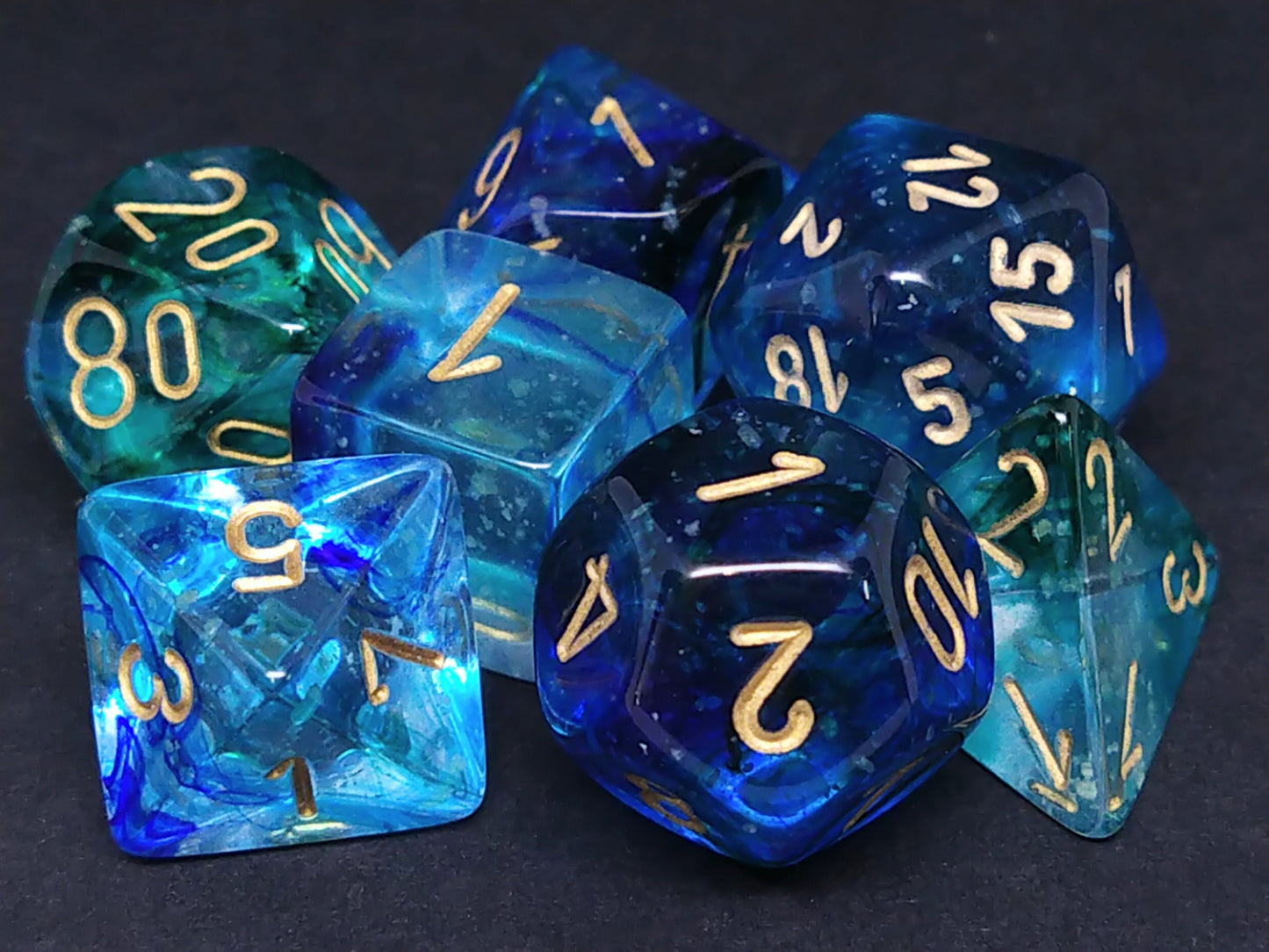 Nebula Oceanic w/gold polydice set