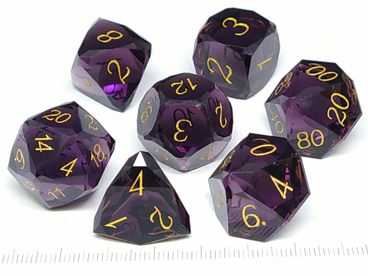 Brilliant Glass polydice set - Deep Purple