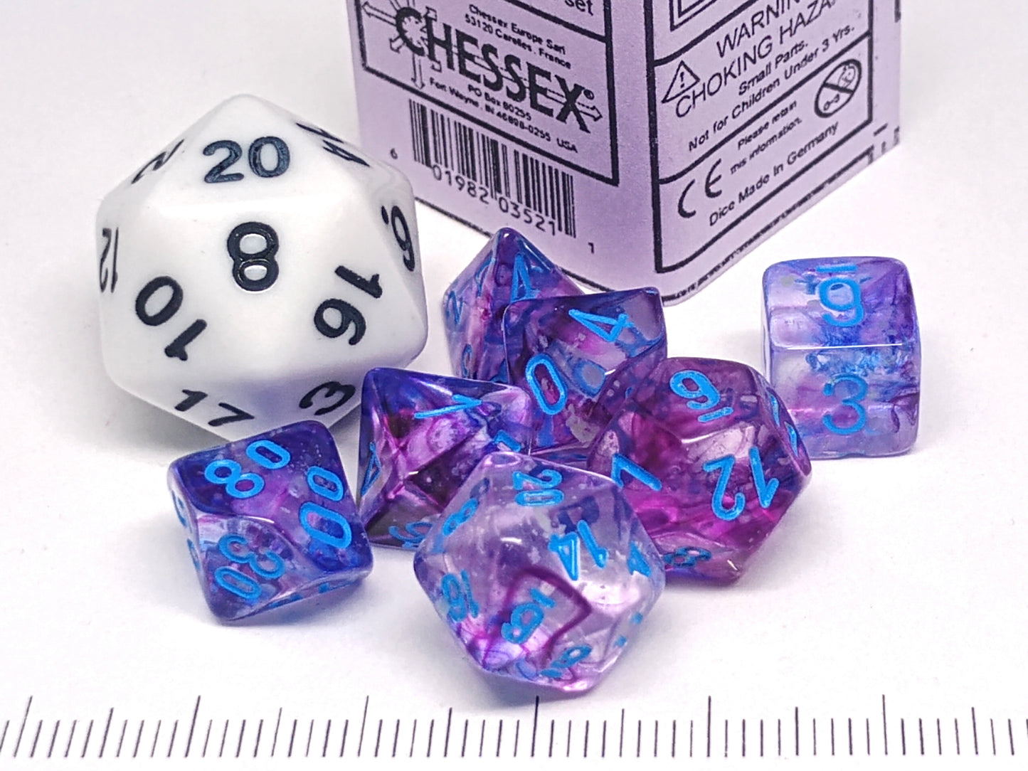 Mini polydice set - Nebula Nocturnal w/blue