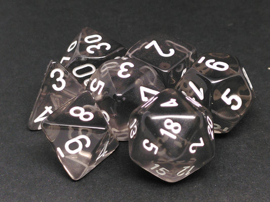 Chessex Translucent Smoke w/white polydice set