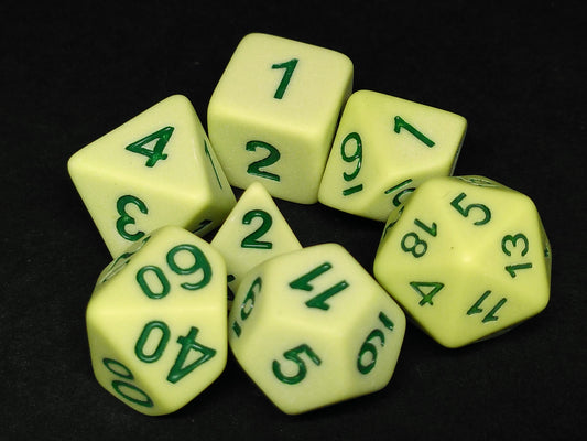 Matte polydice set - Green