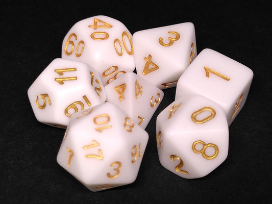 Matte polydice set - White