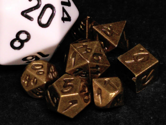 Micro Metal Polydice set - Brass