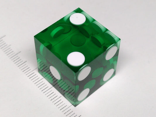 Precisie dobbelsteen, 6-zijdig, transparant groen, 19 mm