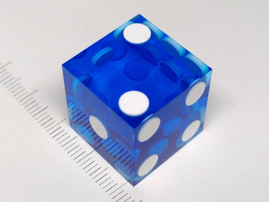 Precisie dobbelsteen, 6-zijdig, transparant blauw, 19 mm