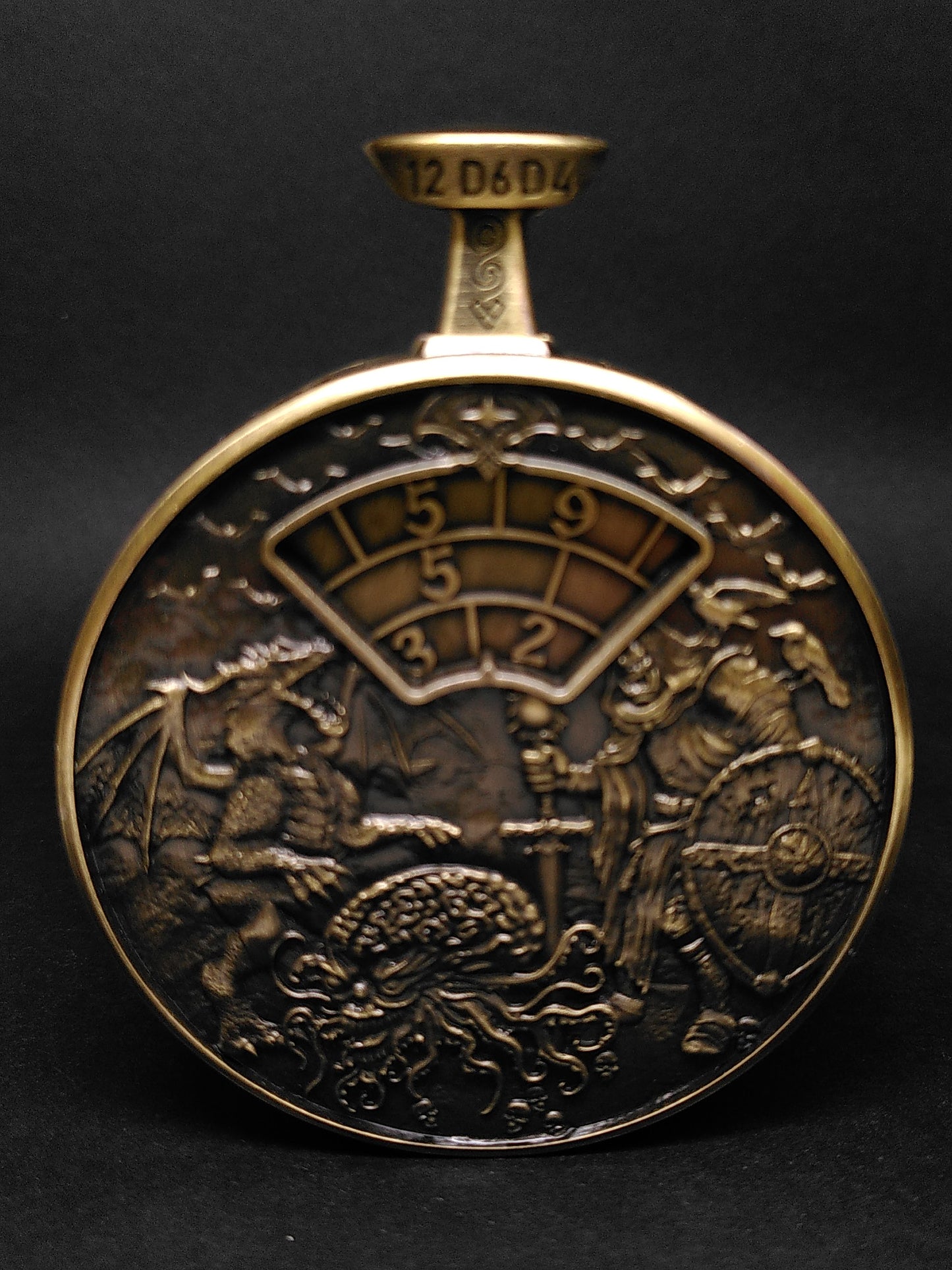 Pocket Watch Dice Spinner, Brass