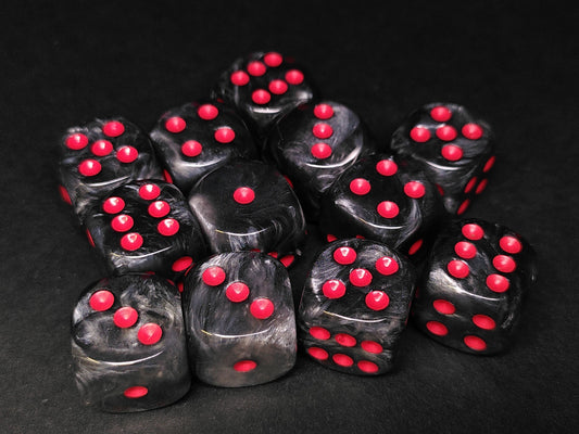 Set 12 6-zijdig Velvet black w/red