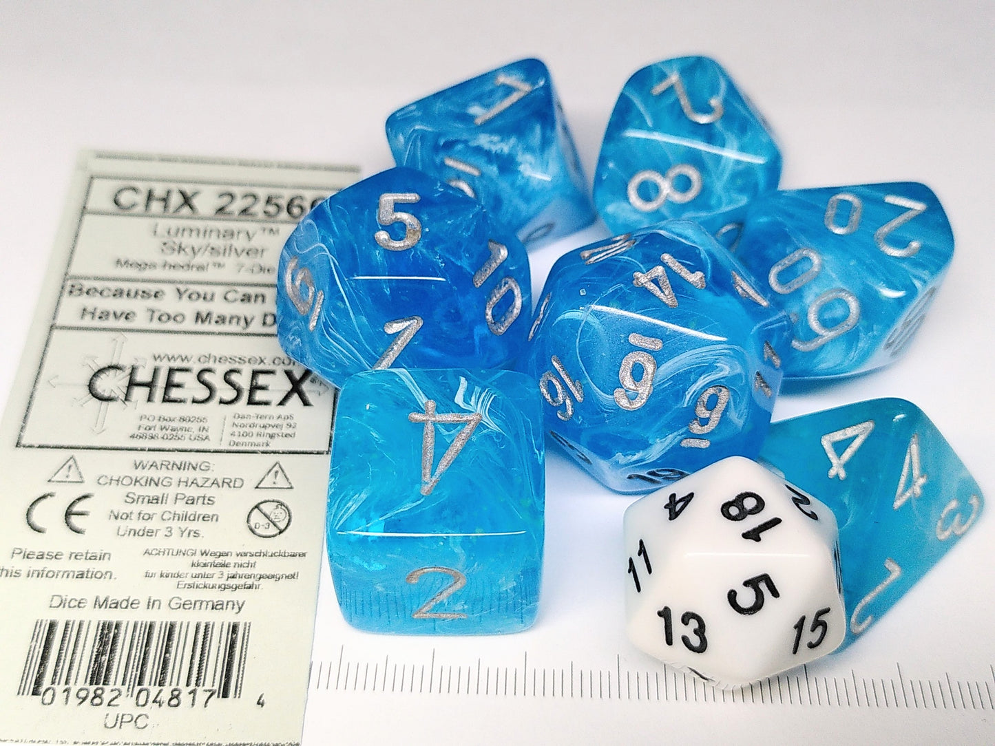 Mega-Hedral polydice set, Luminary Sky w/silver