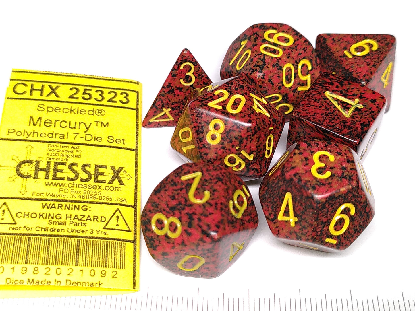Set 7 polydice, Speckled Mercury
