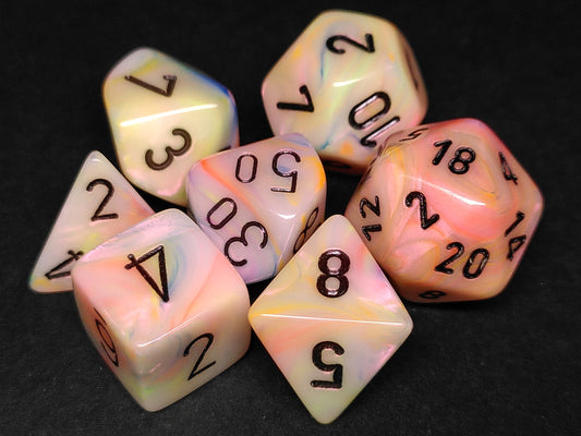 Set 7 polydice, Festive Circus w/black