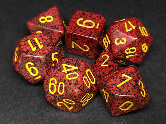 Set 7 polydice, Speckled Mercury