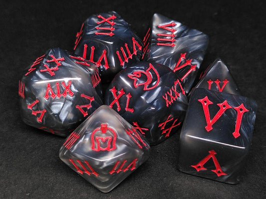 Legion polydice set - Grey with red