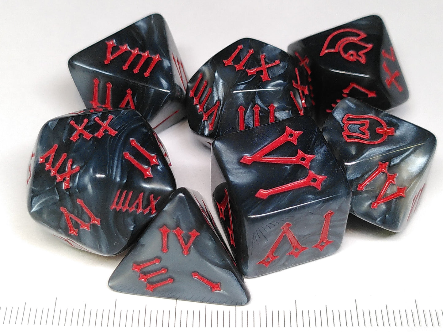 Legion polydice set - Grey with red