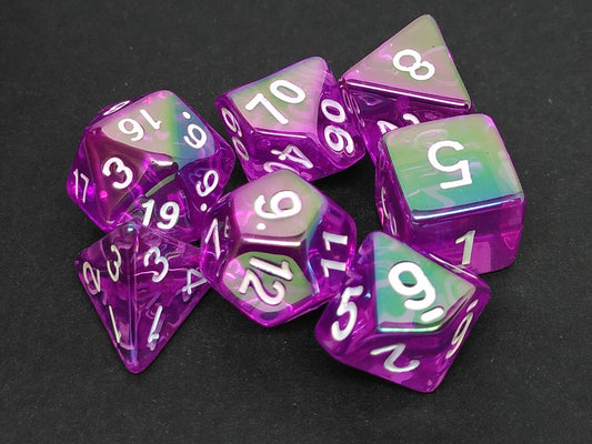 Metallic Plated Polydice Set - Translucent Purple