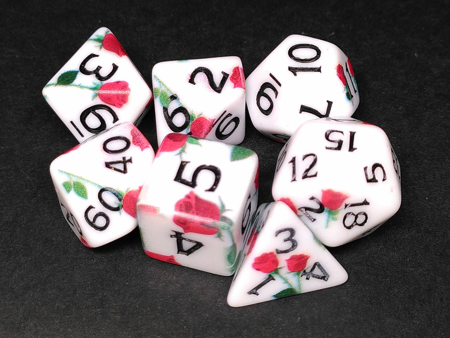 Roses - Printed polydice set