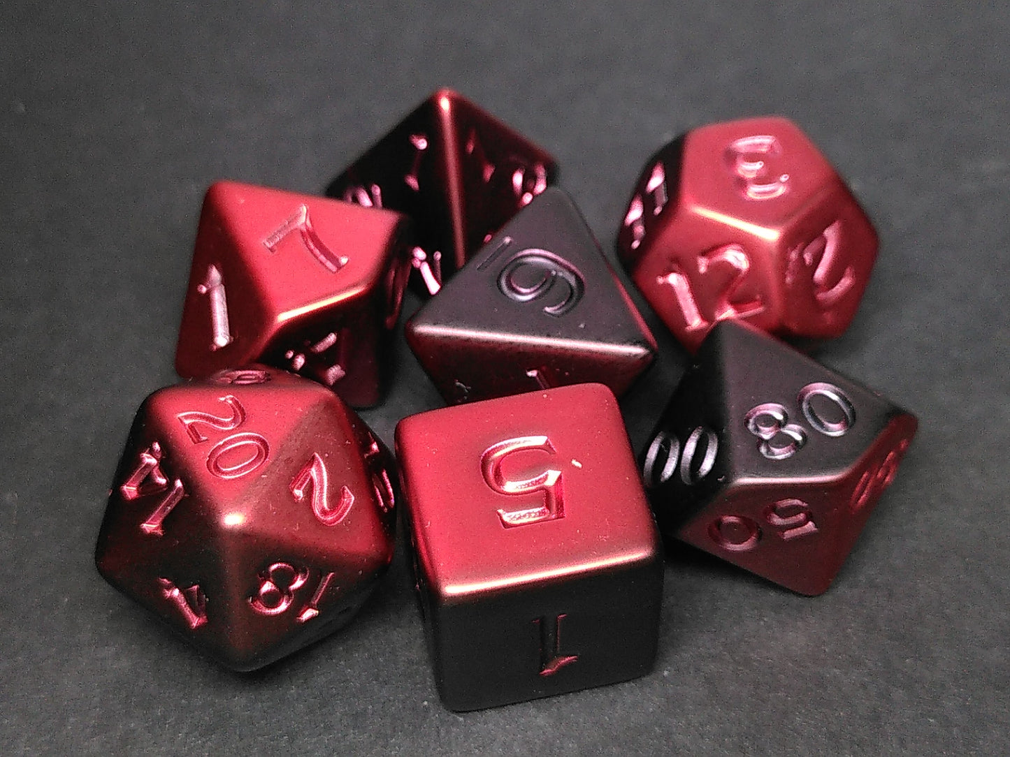 Metallic Plated polydice set - Scorched Red