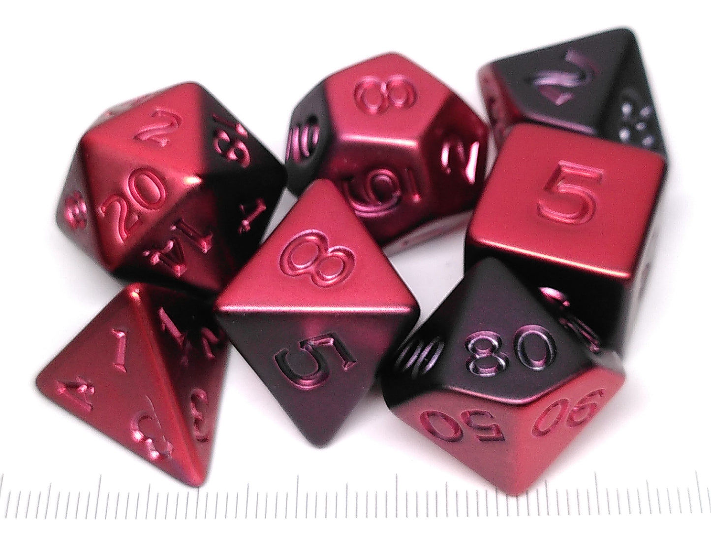 Metallic Plated polydice set - Scorched Red