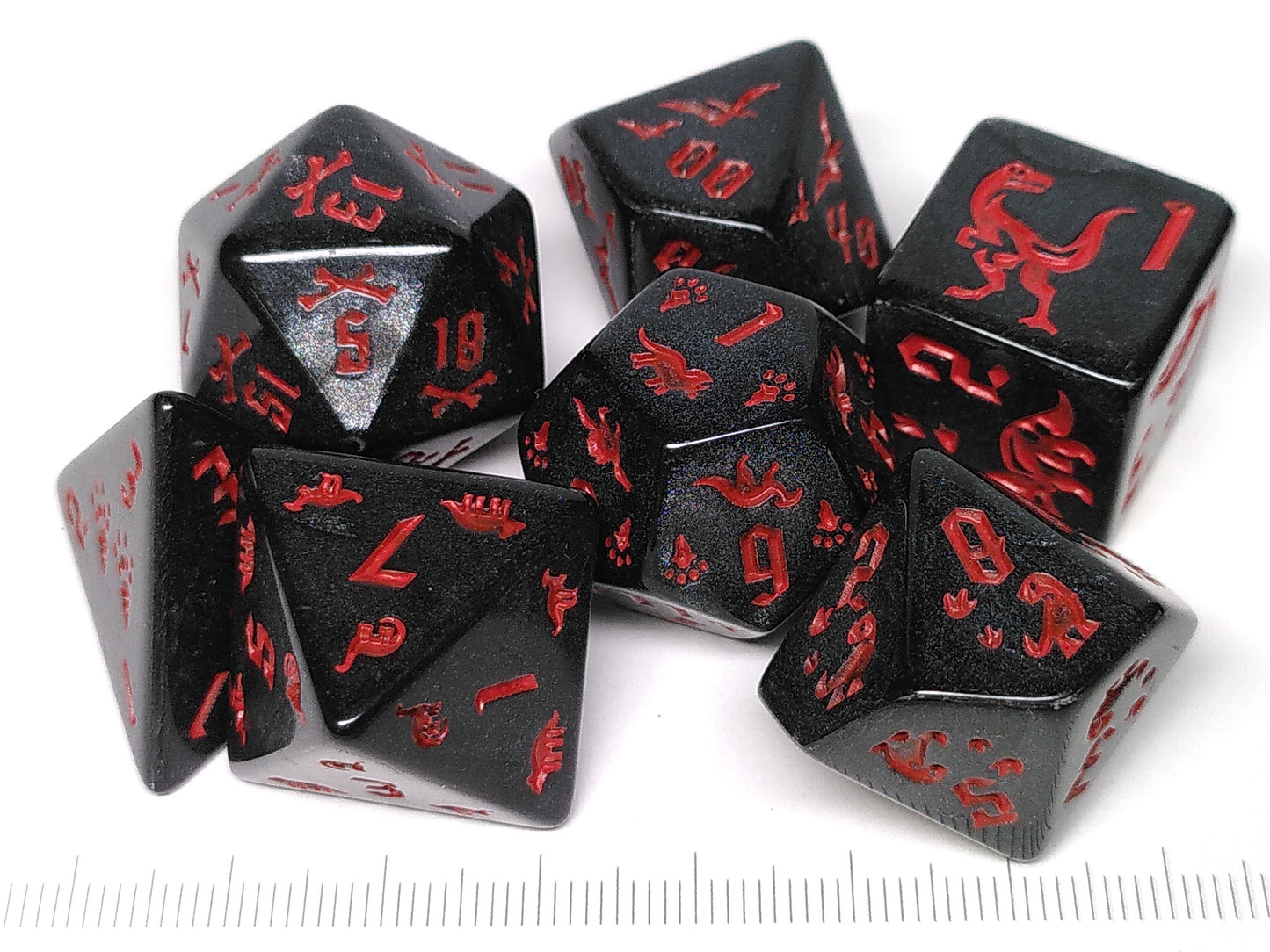 Prehistoric polydice set - Pearl black