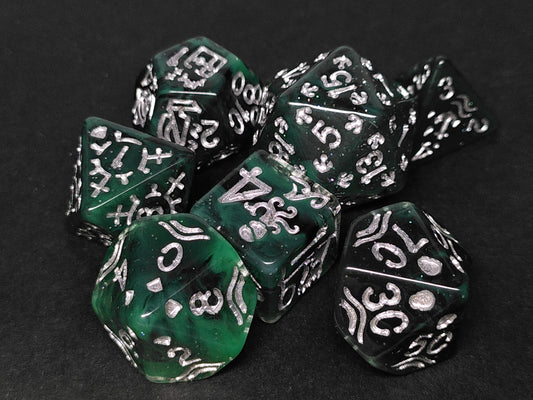 Green Buccaneer polydice set