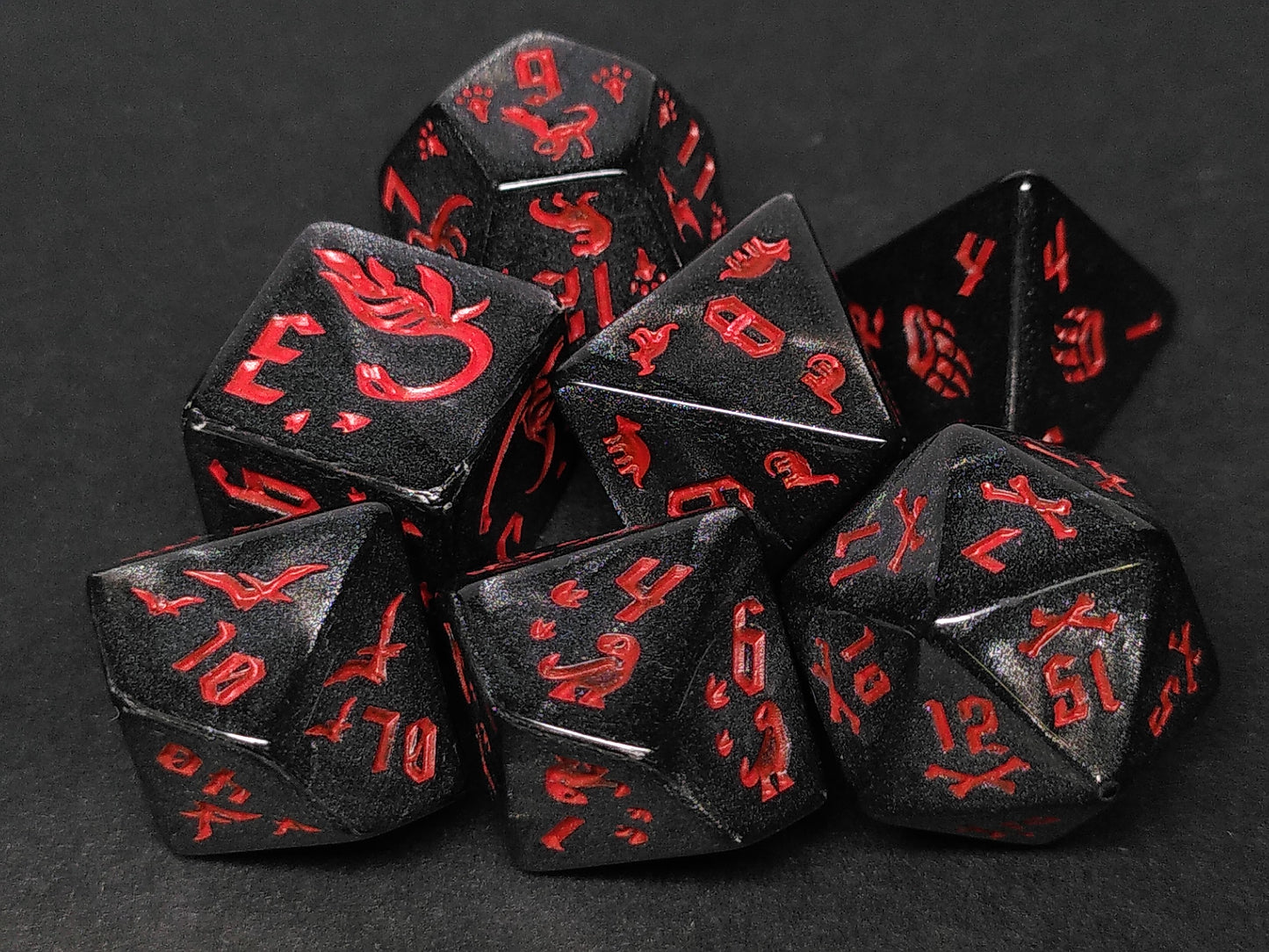 Prehistoric polydice set - Pearl black