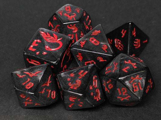 Prehistoric polydice set - Pearl black