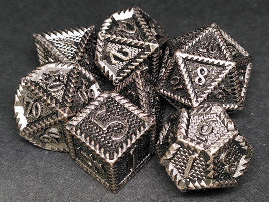 Spine, Metal polydice set - Silver
