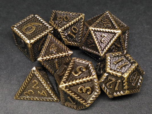 Spine, Metal polydice set - Brass