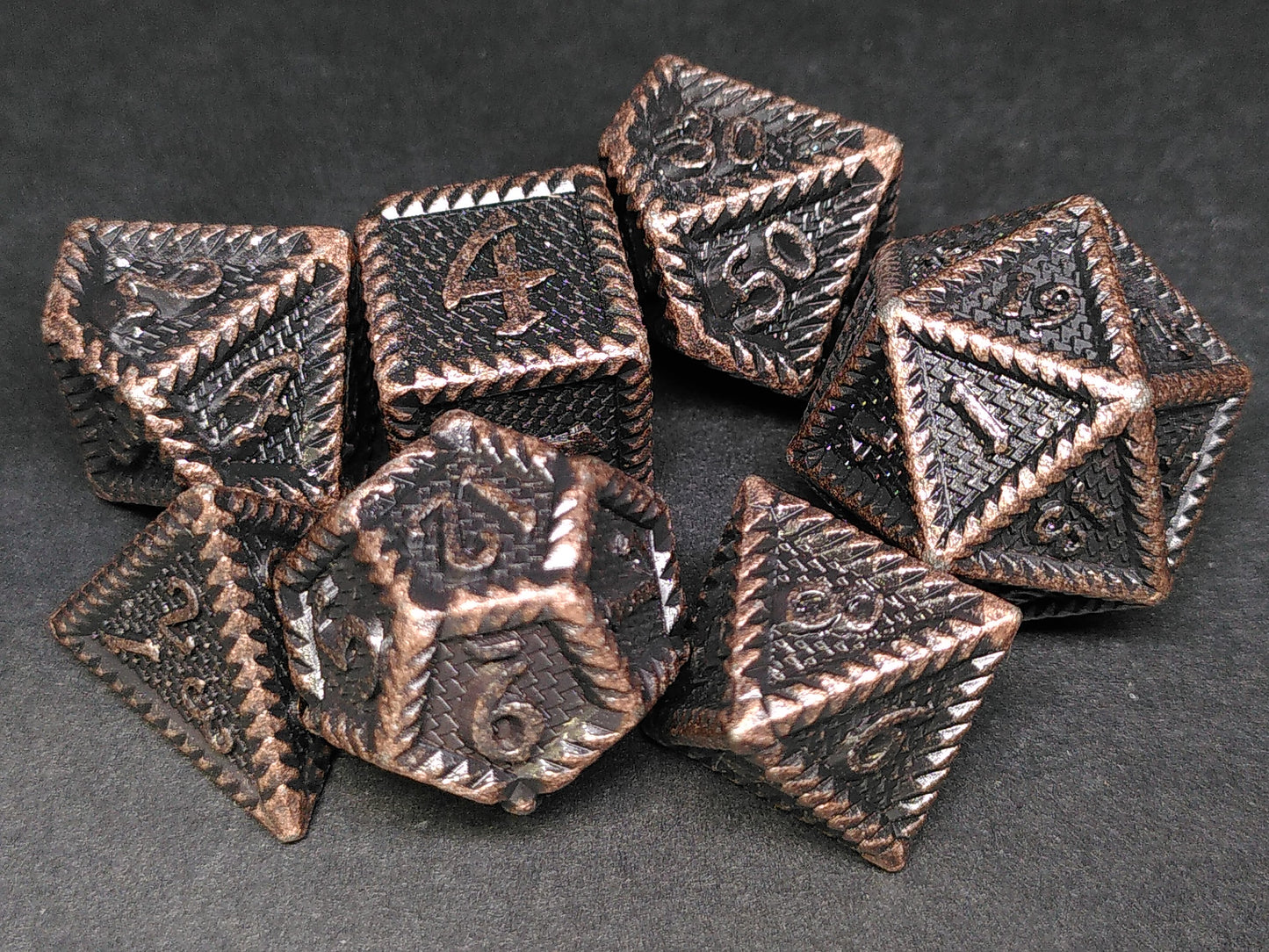 Spine, Metal polydice set - Copper