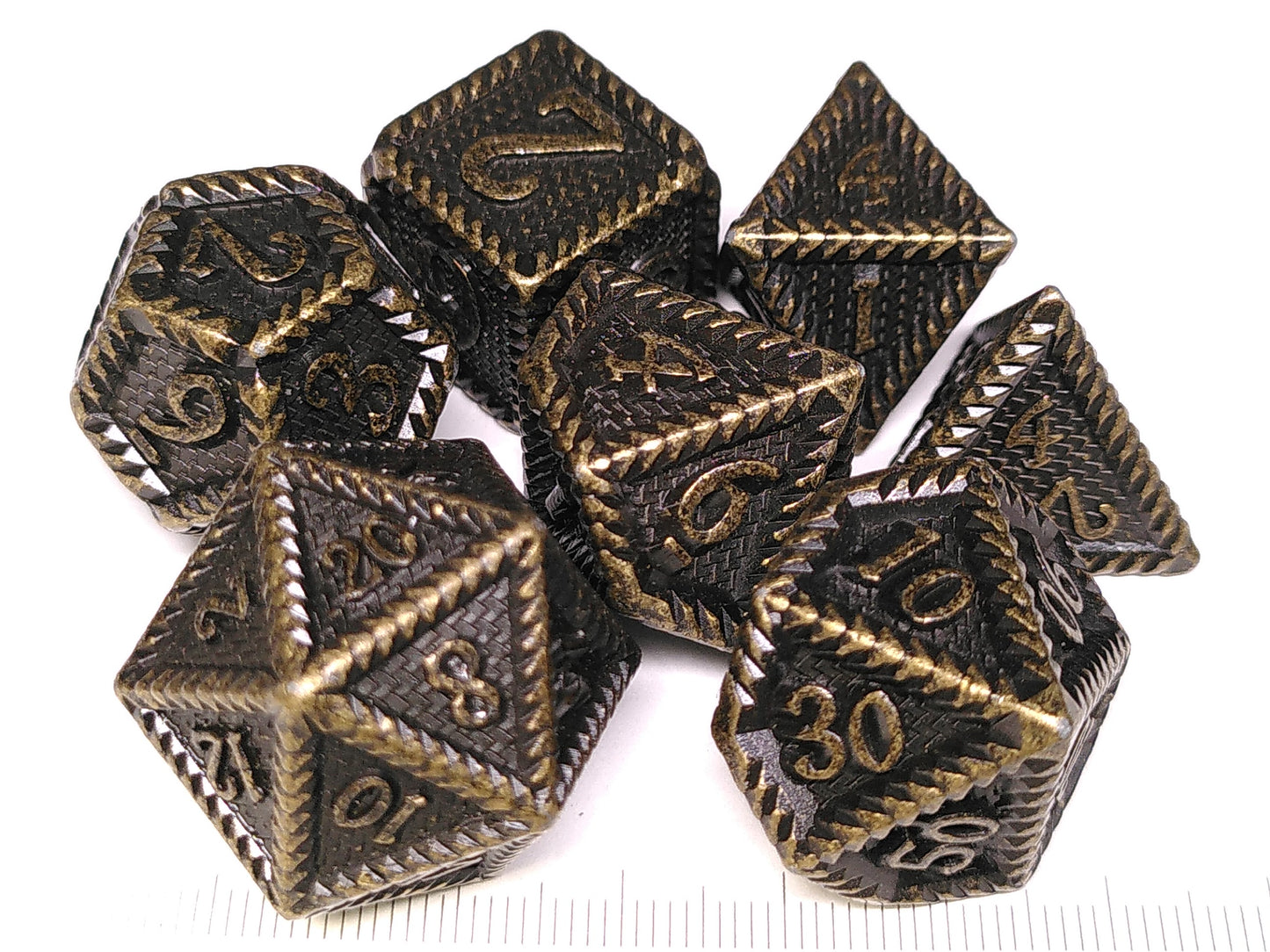 Spine, Metal polydice set - Brass