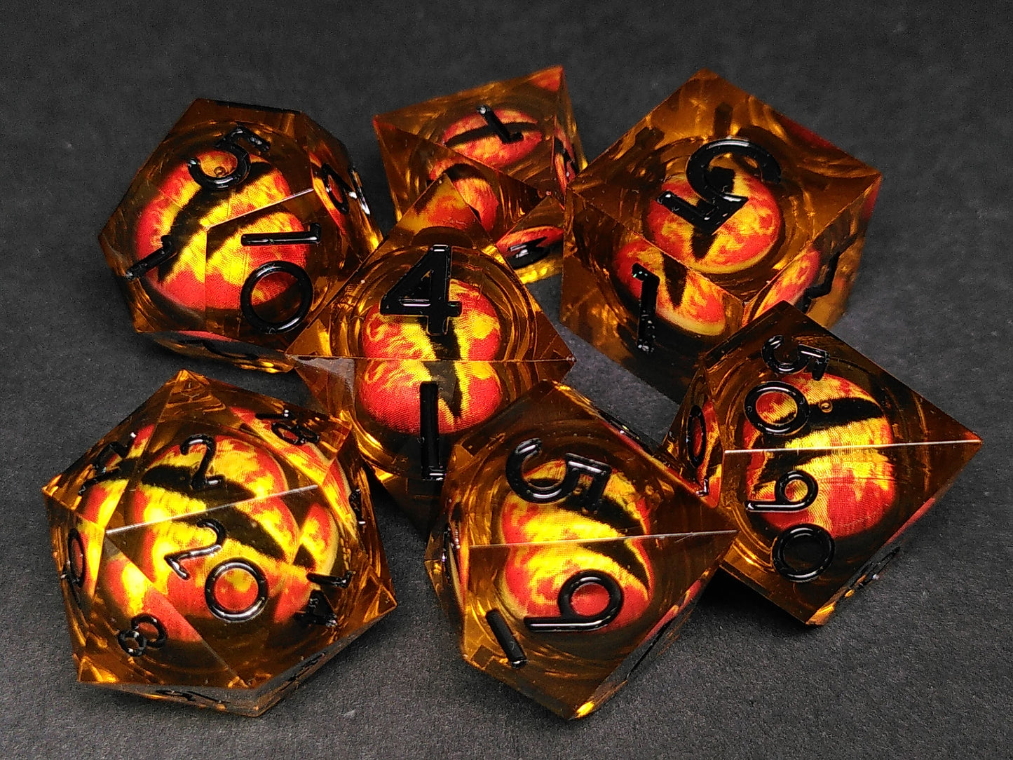 Sharp Eyes - Amber Dragon polydice set