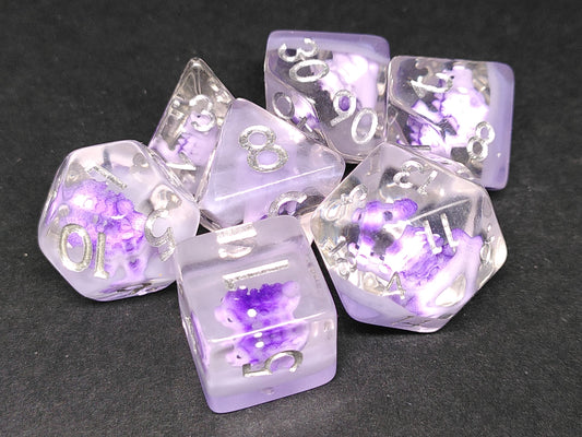 Dino, Purple Ankylosaurus polydice set