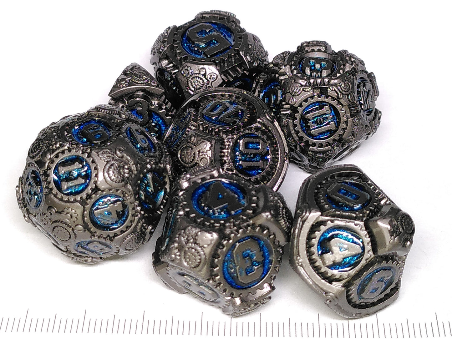 Blue Widget metal polydice set