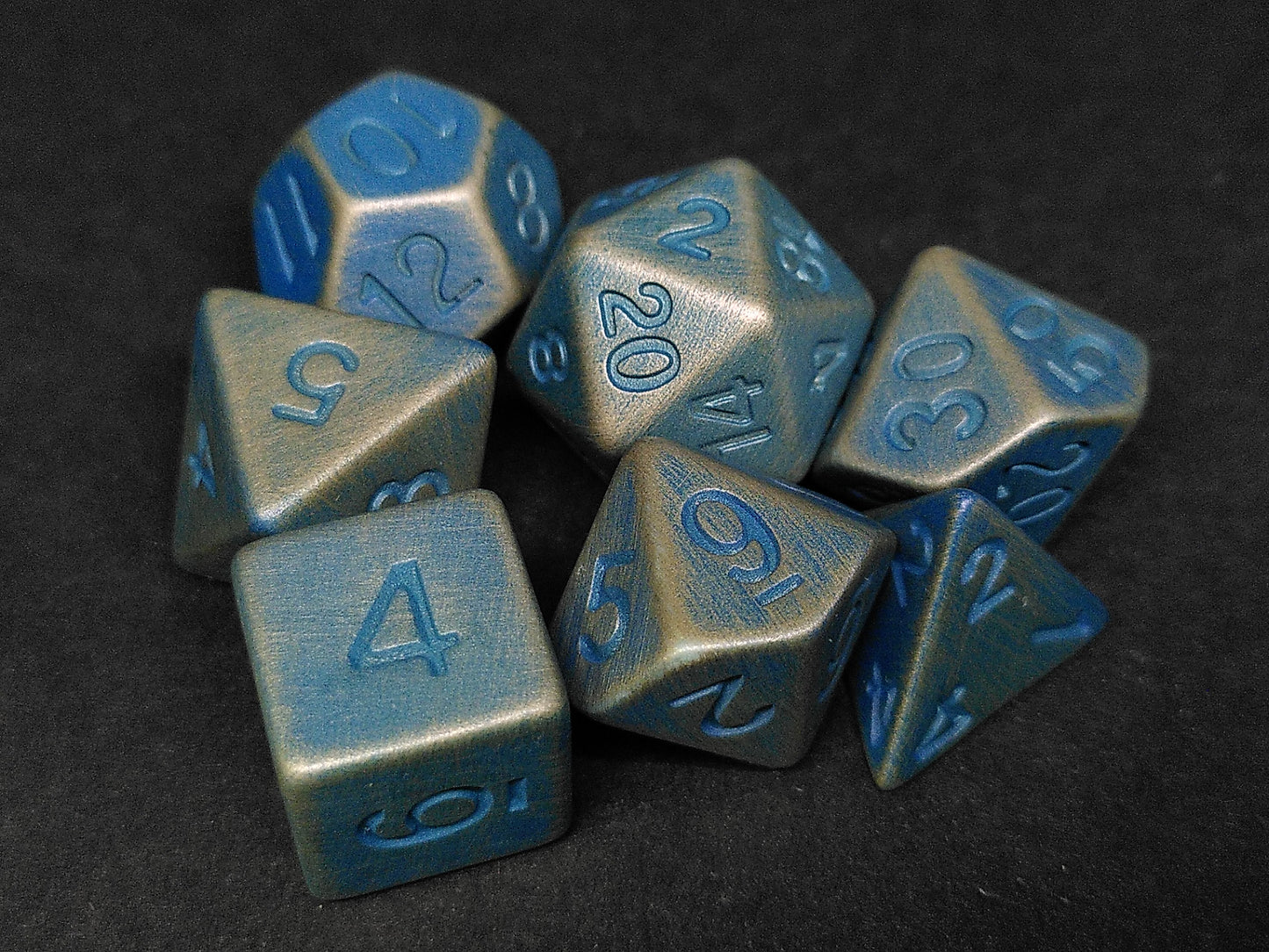 Metallic Plated polydice set - Verdigris