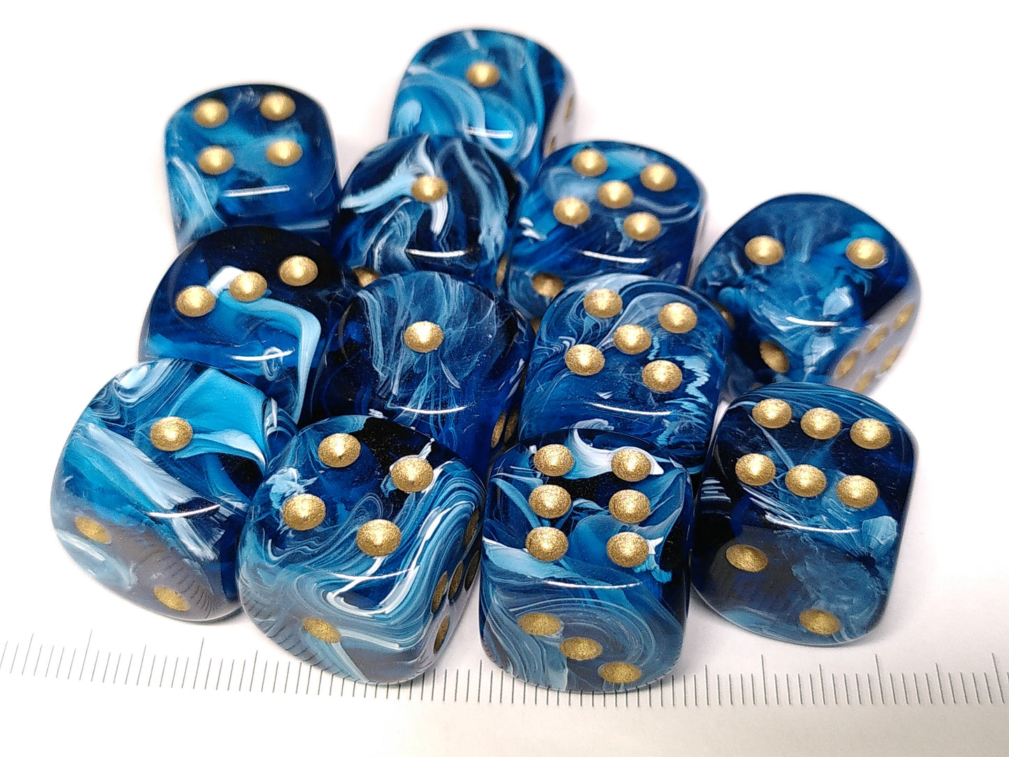 Set 12 6-zijdig 16mm Maro Midnight Blue w/gold