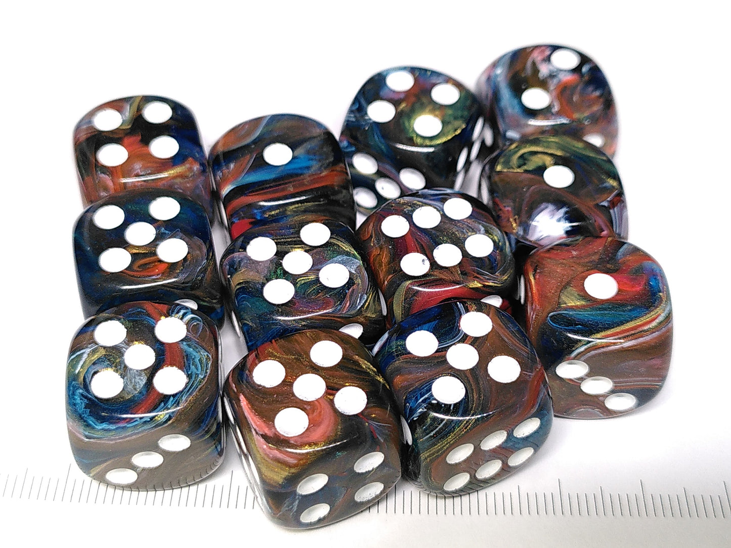 Set 12 6-zijdig 16mm Carnaval Stormstone Brown