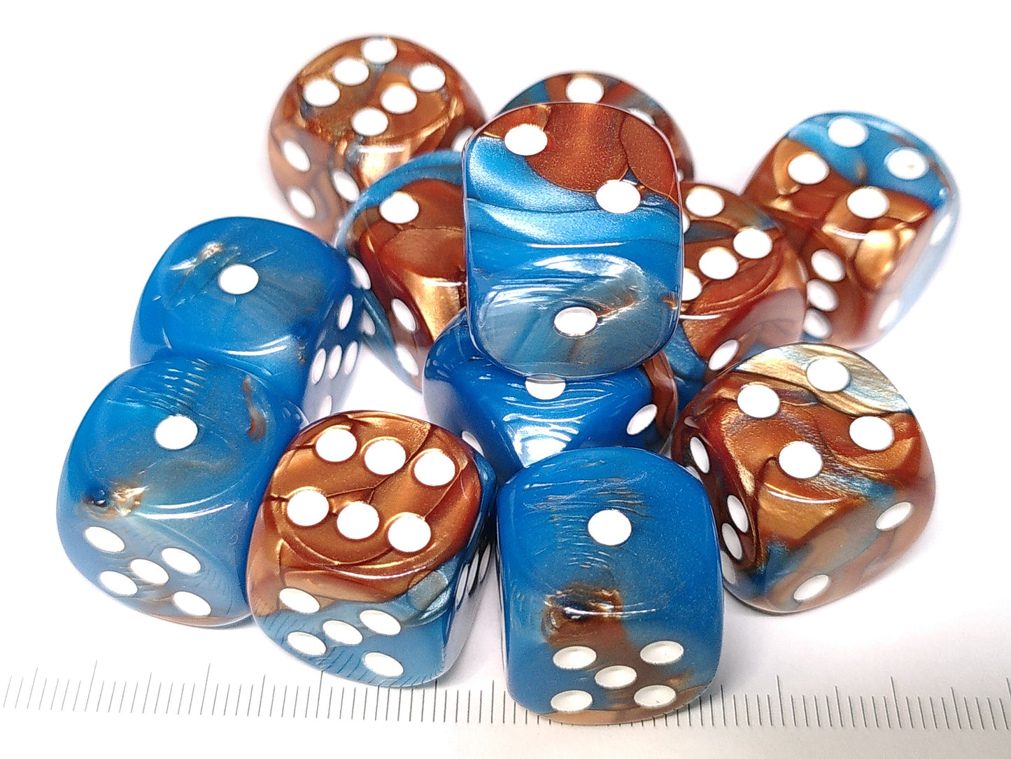 Set 12 6-zijdig 16mm 2-way Copper-Blue w/white