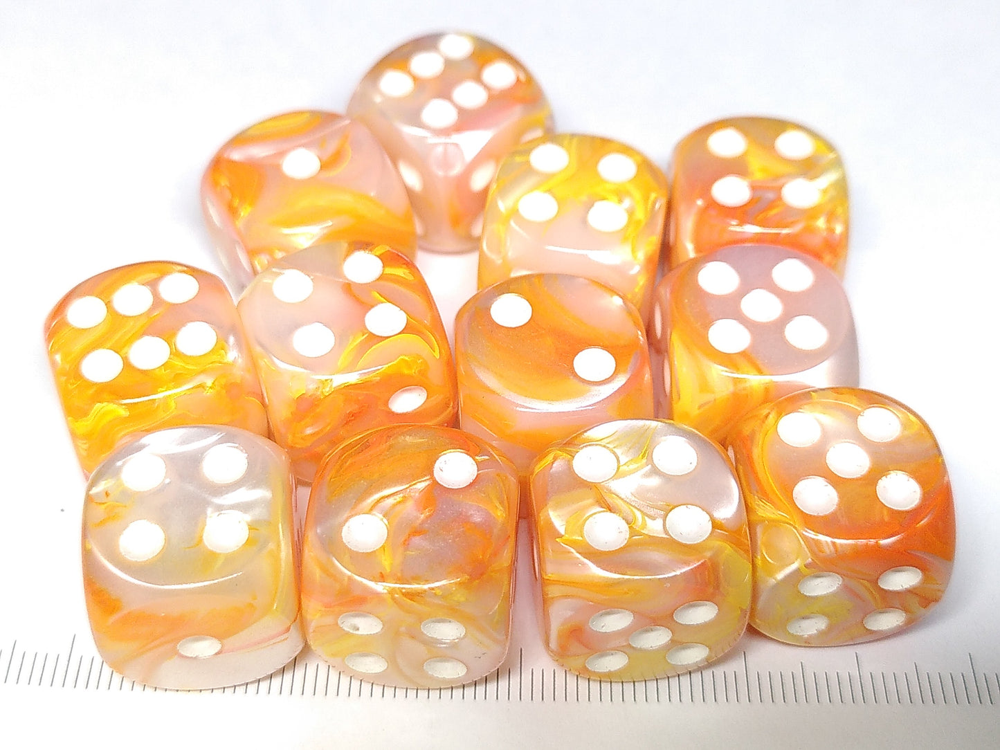 Set 12 6-zijdig 16mm Serica Orange w/white
