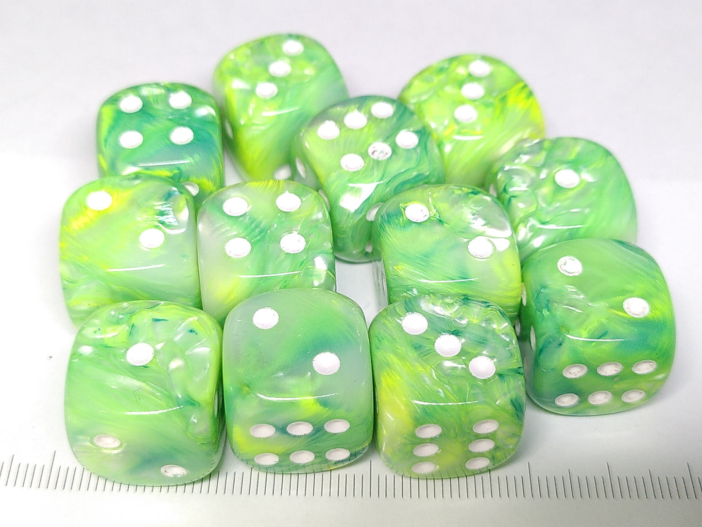 Set 12 6-zijdig 16mm Serica Green w/white