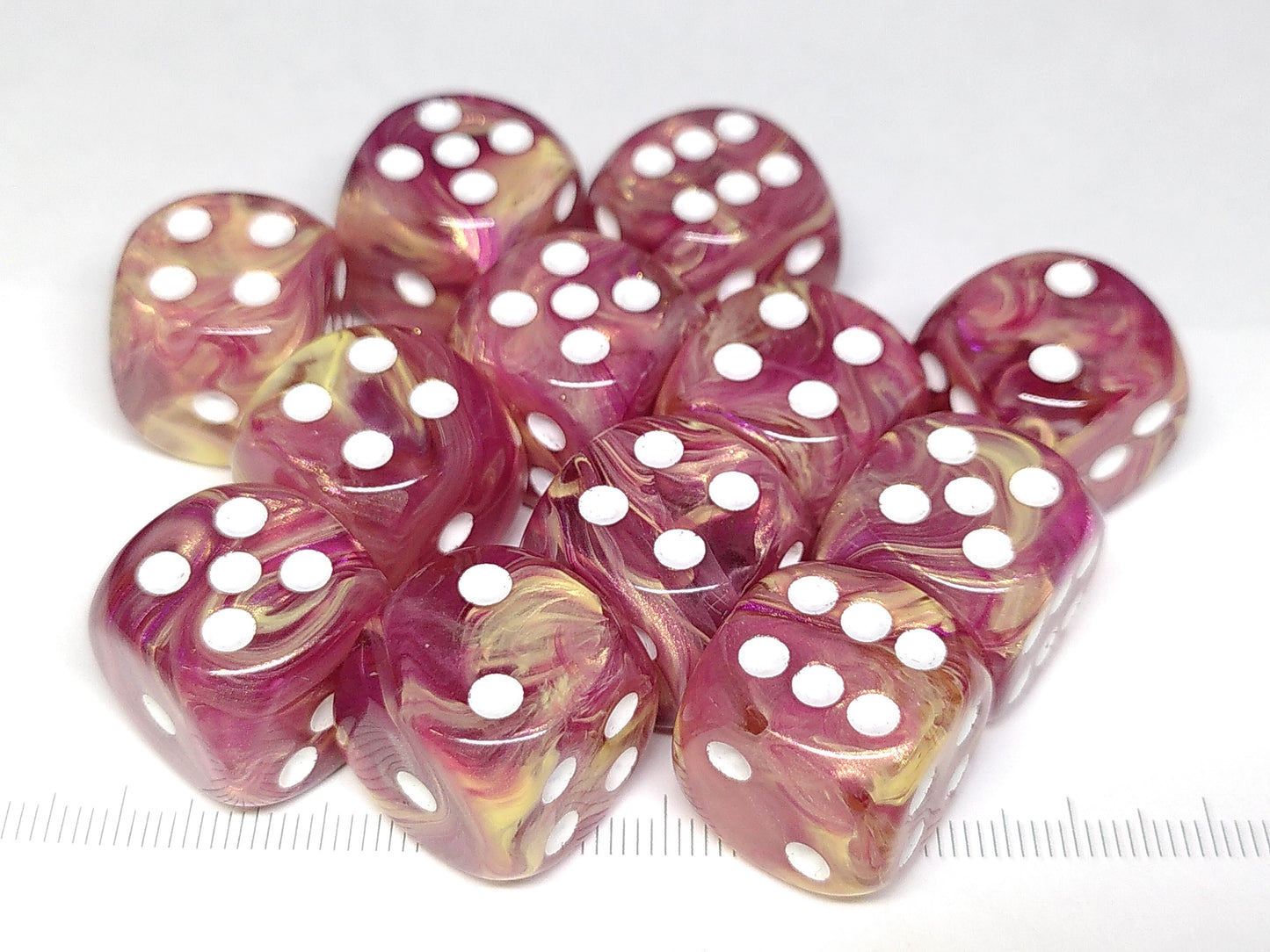 Set 12 6-zijdig 16mm Aurelia Amethyst w/white