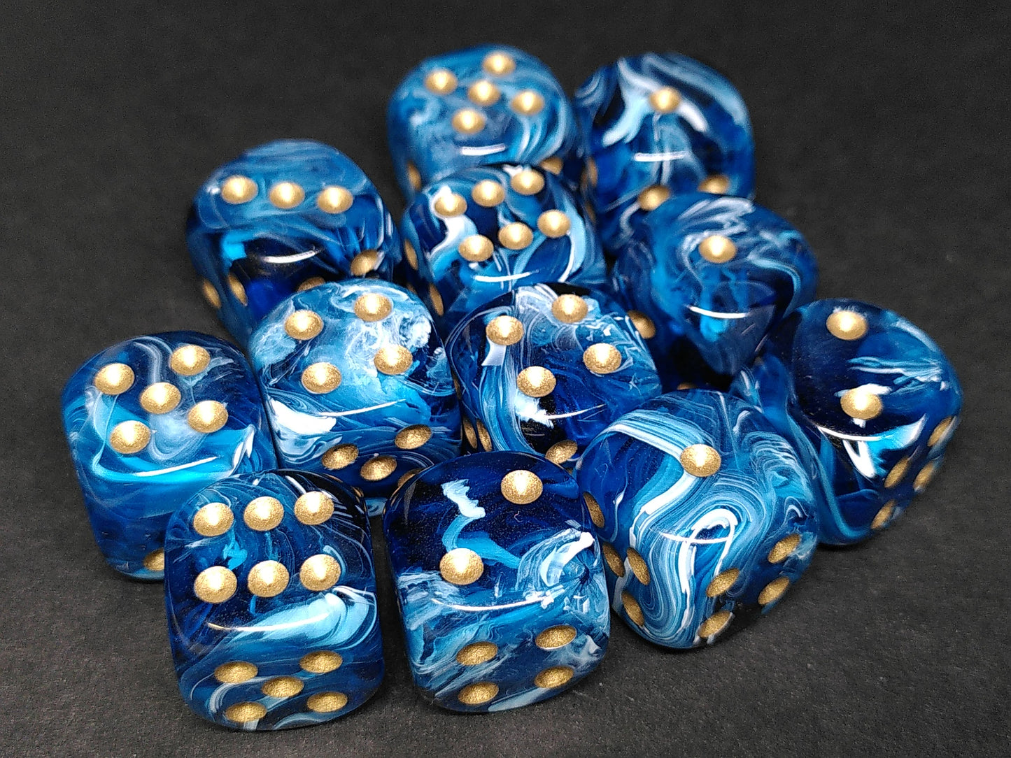 Set 12 6-zijdig 16mm Maro Midnight Blue w/gold