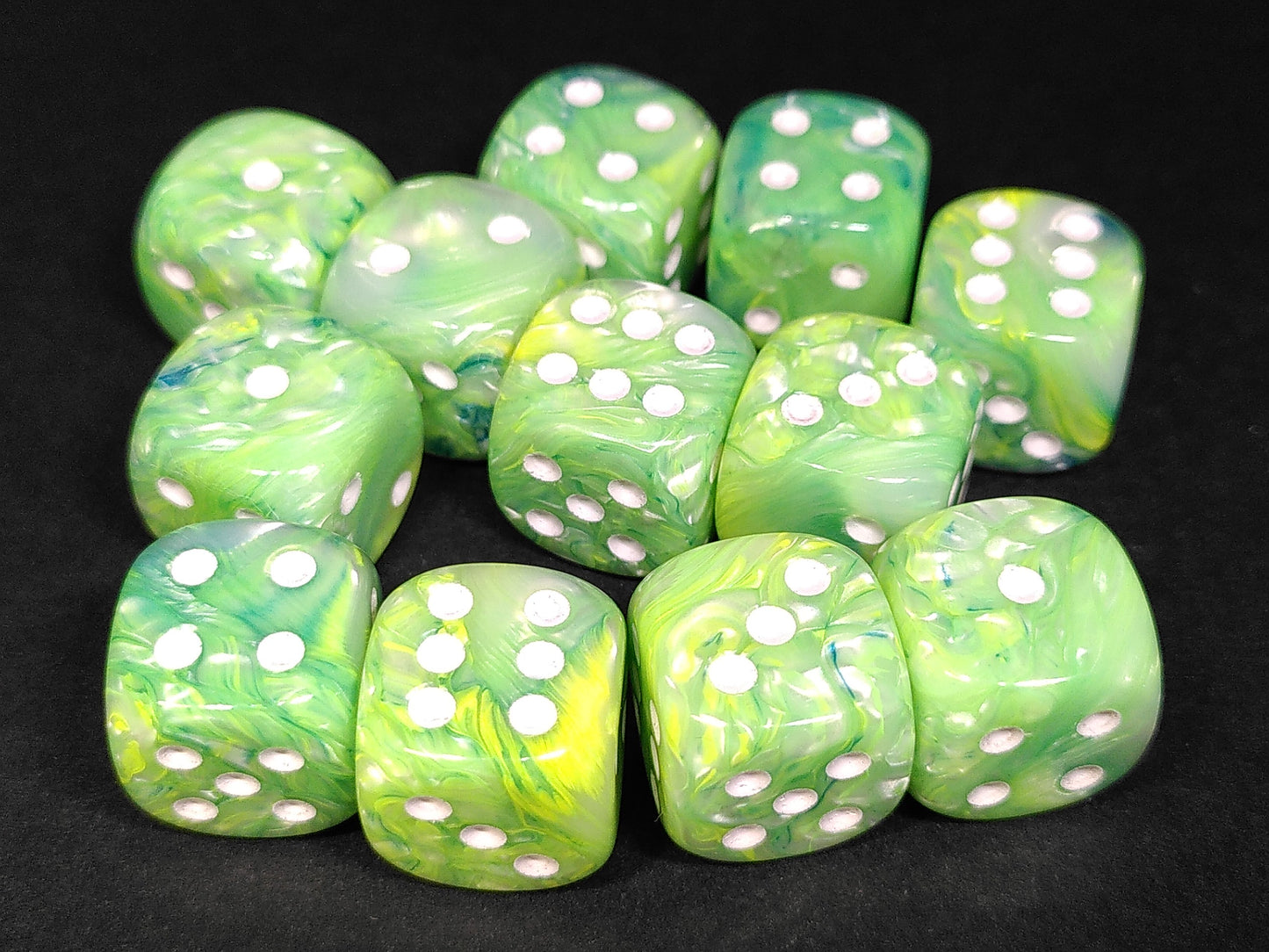 Set 12 6-zijdig 16mm Serica Green w/white