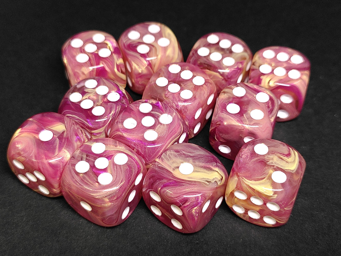 Set 12 6-zijdig 16mm Aurelia Amethyst w/white