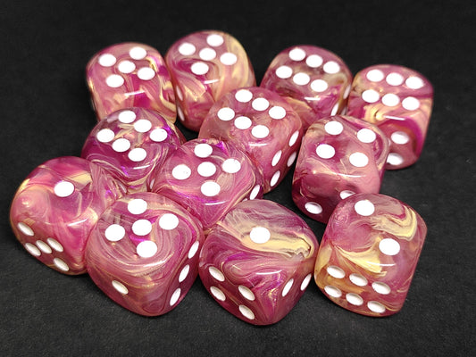 Set 12 6-zijdig 16mm Aurelia Amethyst w/white