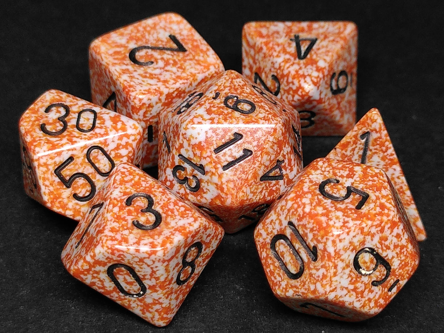 Set 7 polydice, Speckled Rust