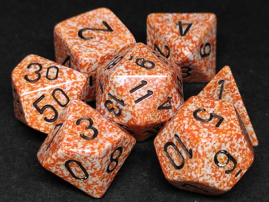 Set 7 polydice, Speckled Rust