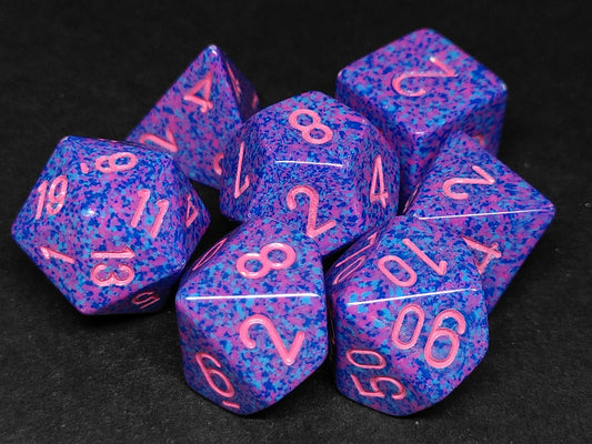 Set 7 polydice, Speckled Purple Passion
