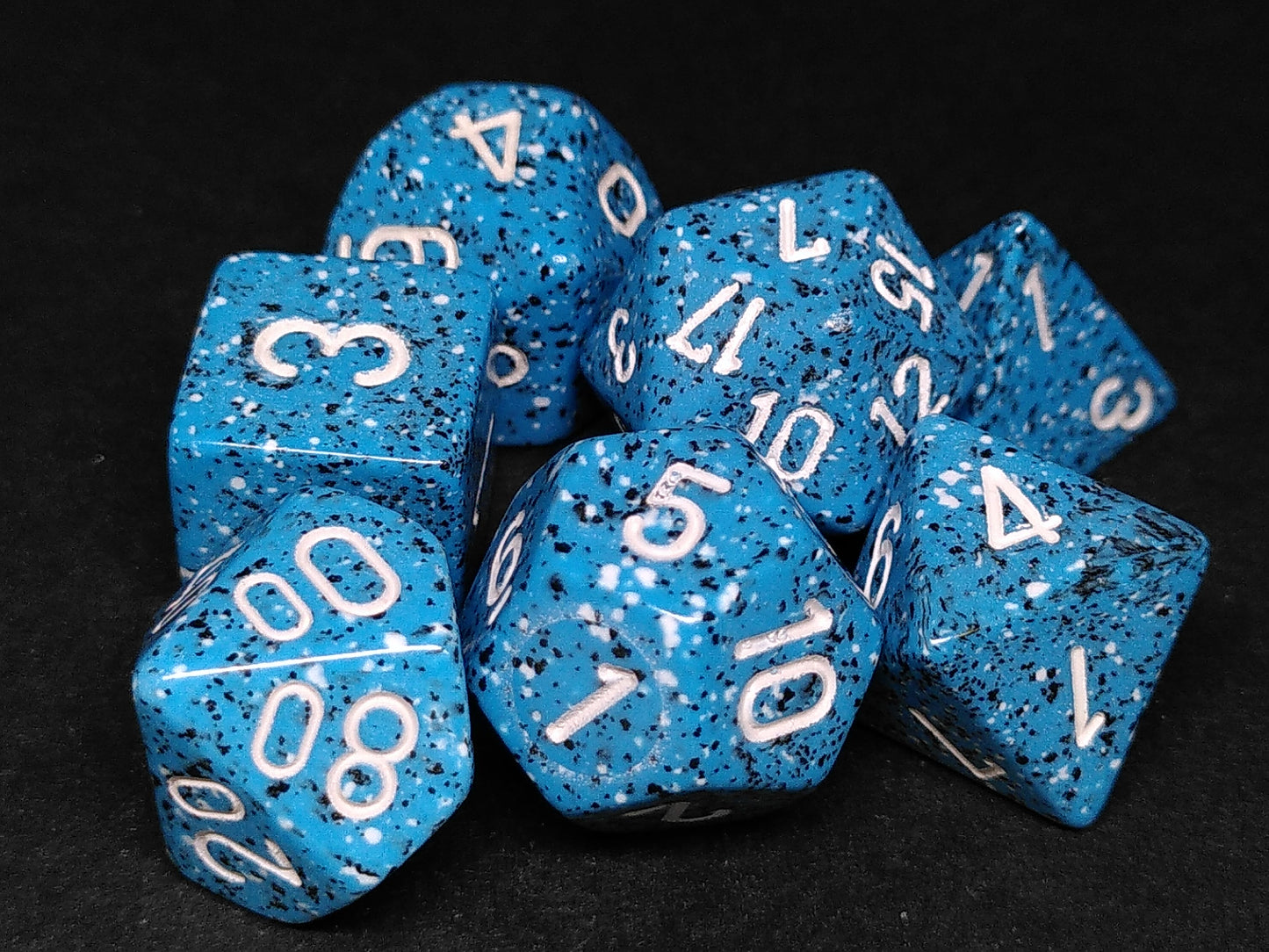 Set 7 polydice, Speckled Ocean Stone