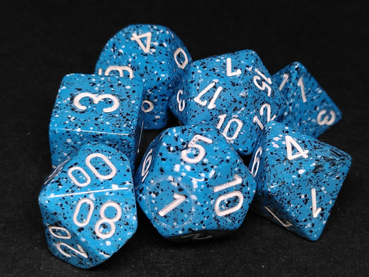 Set 7 polydice, Speckled Ocean Stone
